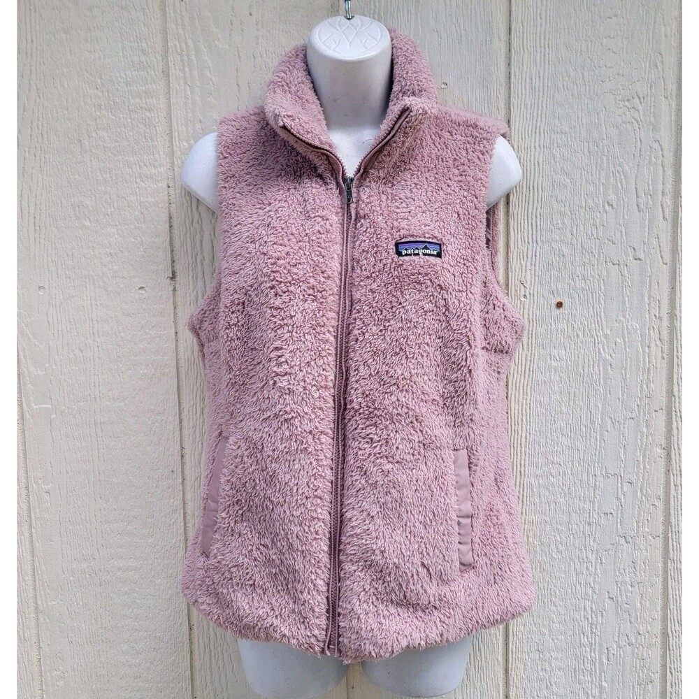 Patagonia Los Gatos Fleece Vest Womens Medium Pink Full Zip Sherpa Gorpcore